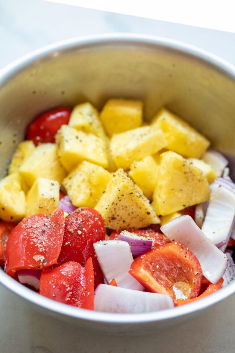 Ingredients for skewers.