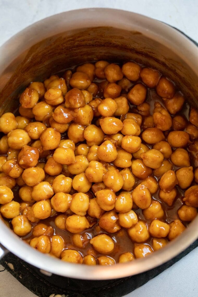 BBQ chickpeas cooked and done.
