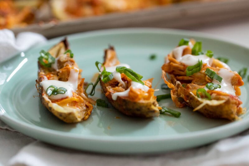 Buffalo Chicken Potato Skins