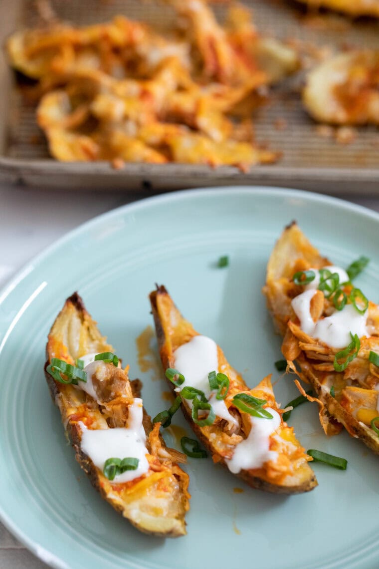Buffalo Chicken Potato Skins.