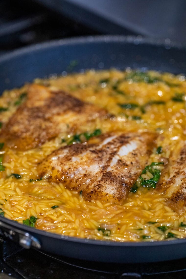 Cod back in skillet.