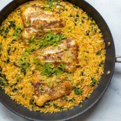 Cod with Coconut orzo.