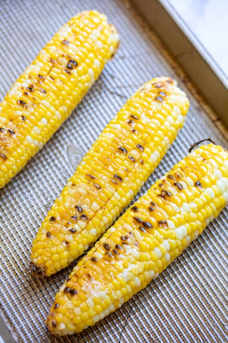 charred corn.
