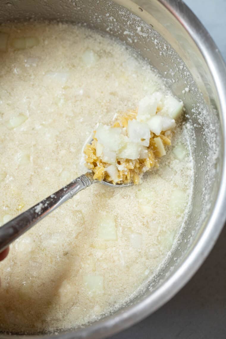 Orzo mixture for the dish.