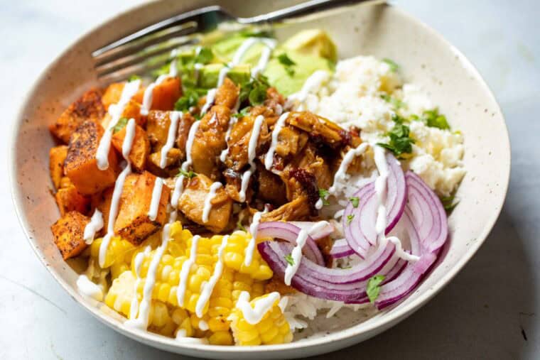 Maple Chipotle chicken Taco Bowls.