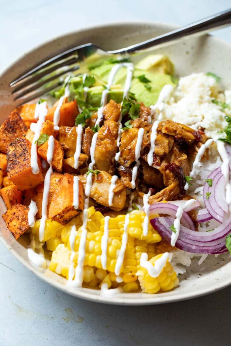 Maple chicken taco bowls.